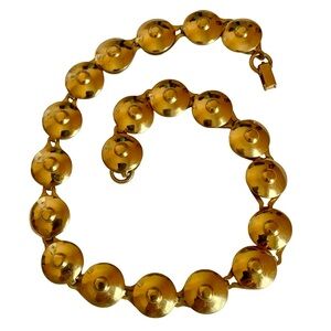 Vintage Signed Henry Migley Modernist Goldtone Choker Necklace